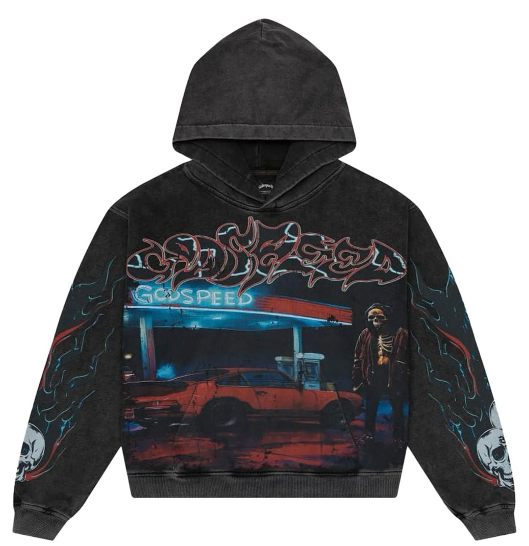 Godspeed Pitstop Hoodie Black Wash