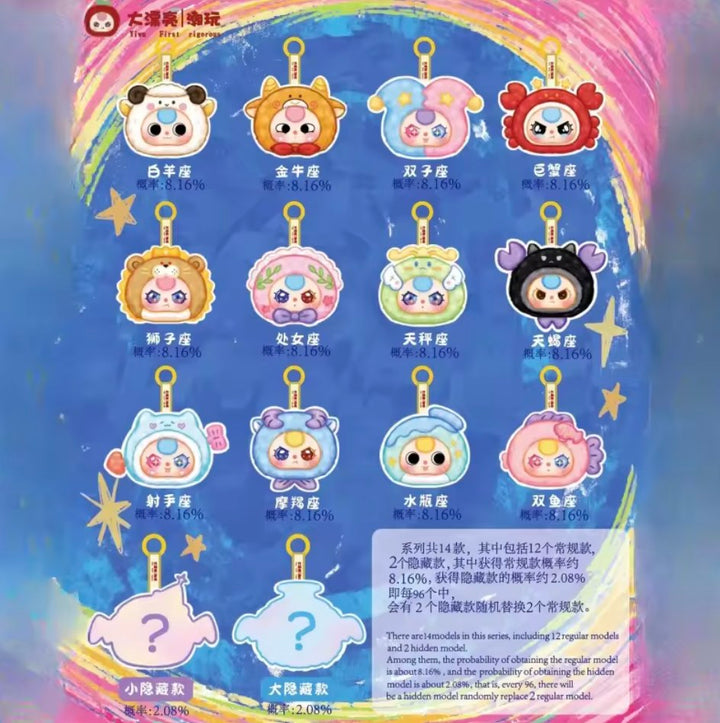 Baby Three Twelve Constellation Plush Pendant Blind Box (Full Set of 6)