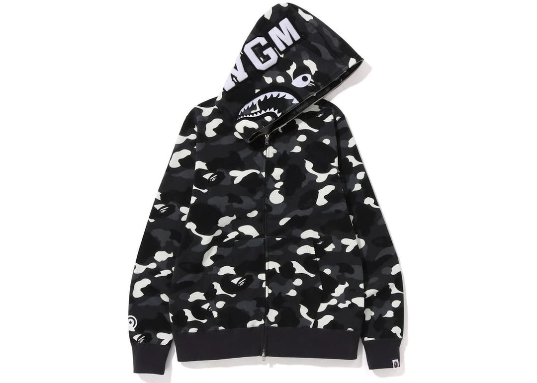 BAPE City Camo Shark Full Zip Hoodie (SS23) Black