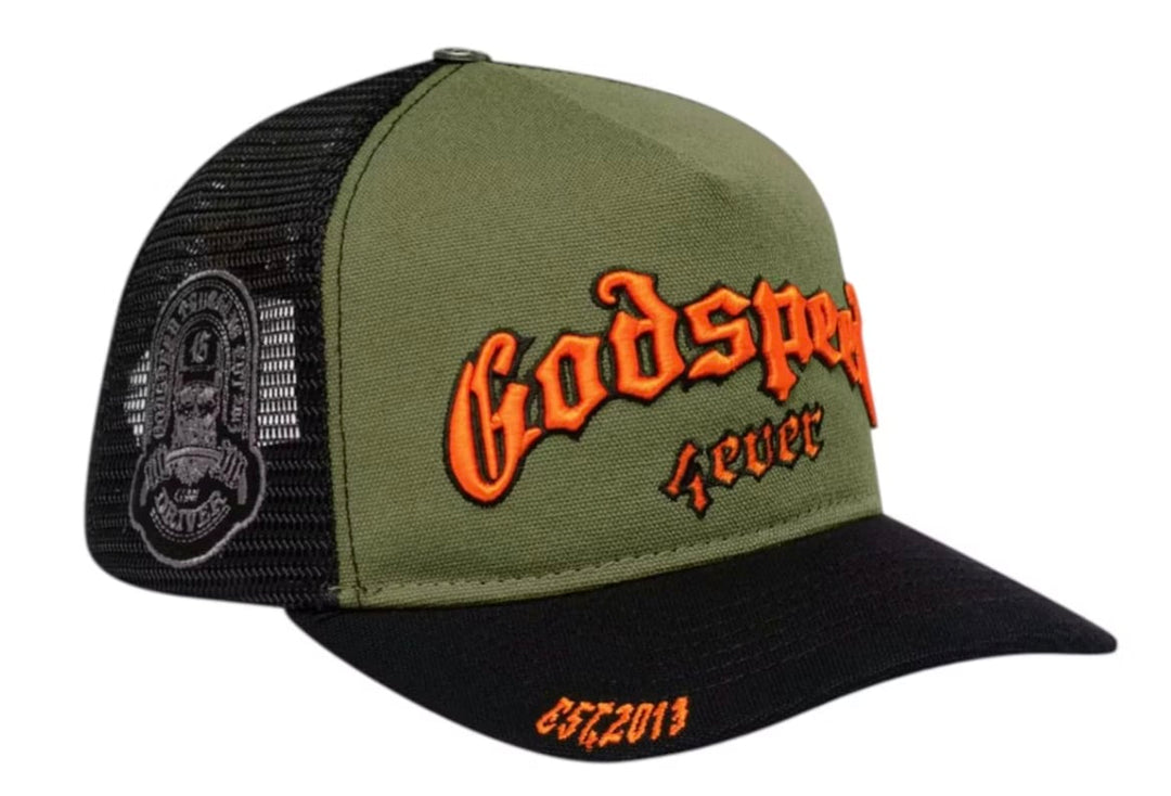 Godspeed GS Forever Trucker Hat Olive/Orange