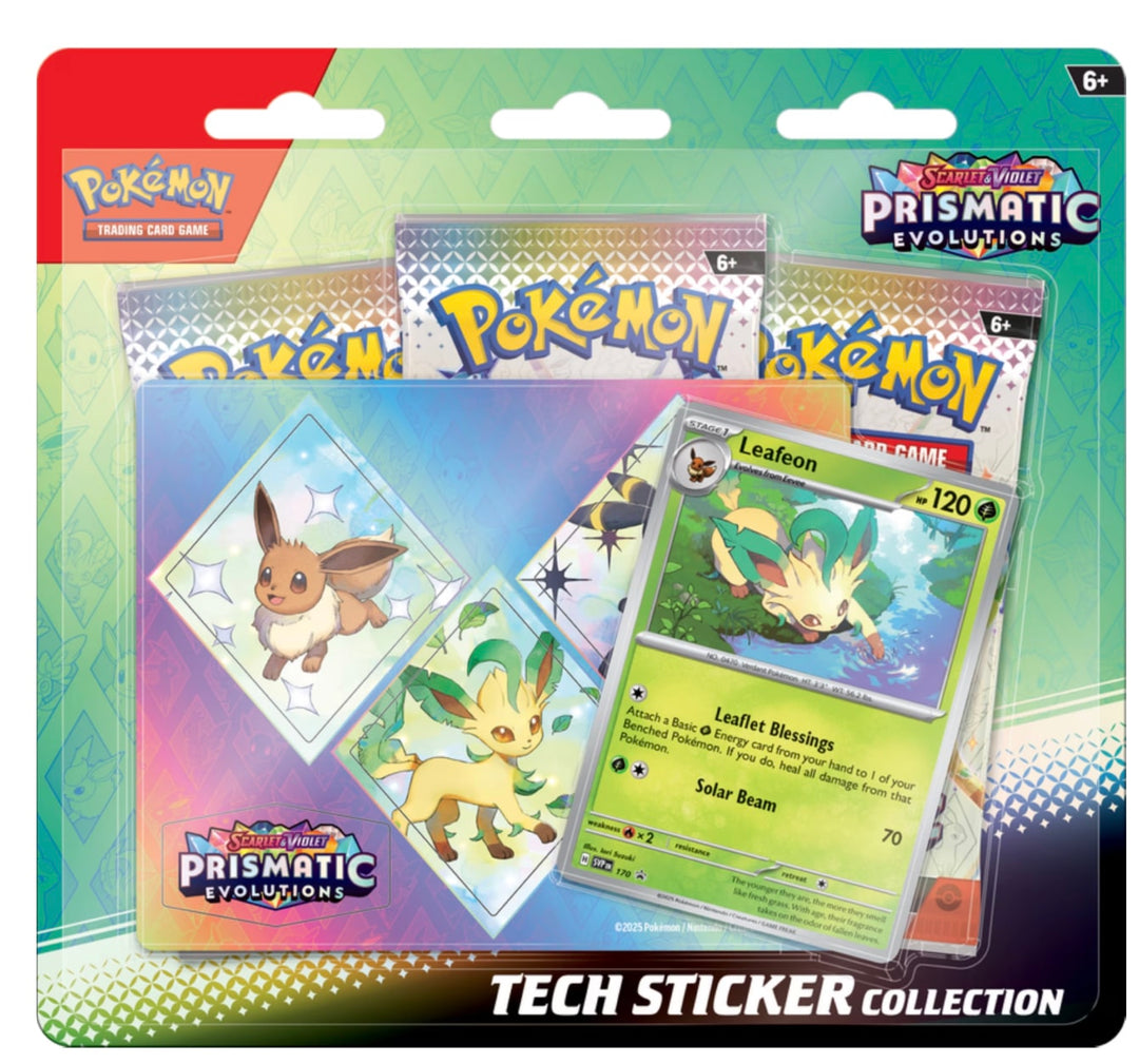 Pokèmon Scarlet &amp; Violet Prismatic Evolutions Leafeon Tech Sticker Collection