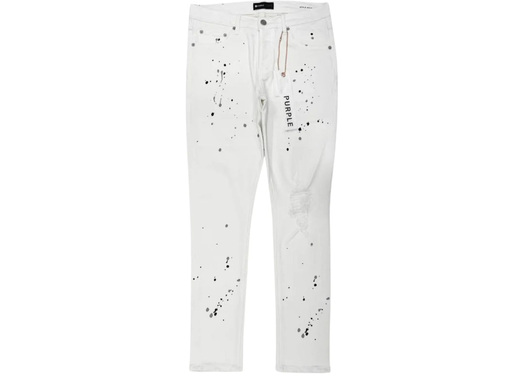 Purple Brand Optic White Paint Blowout Jean White