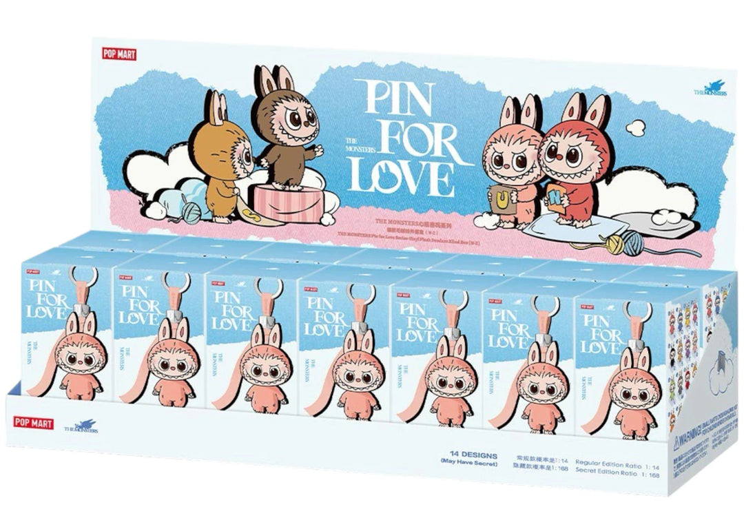 Pop Mart Labubu The Monsters Pin for Love Series Plush (N-Z) Sealed Case (14 Blind Box)