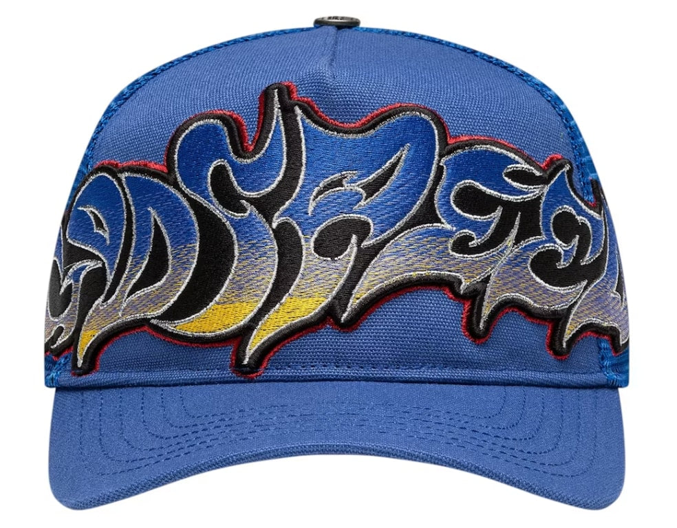 Godspeed GS Neo Trucker Hat (Blue/Yellow/Red)