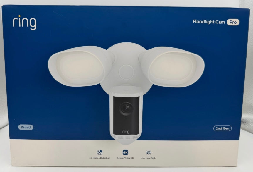 Ring Floodlight Cam Pro Wired 2nd Gen Retinal 4K White