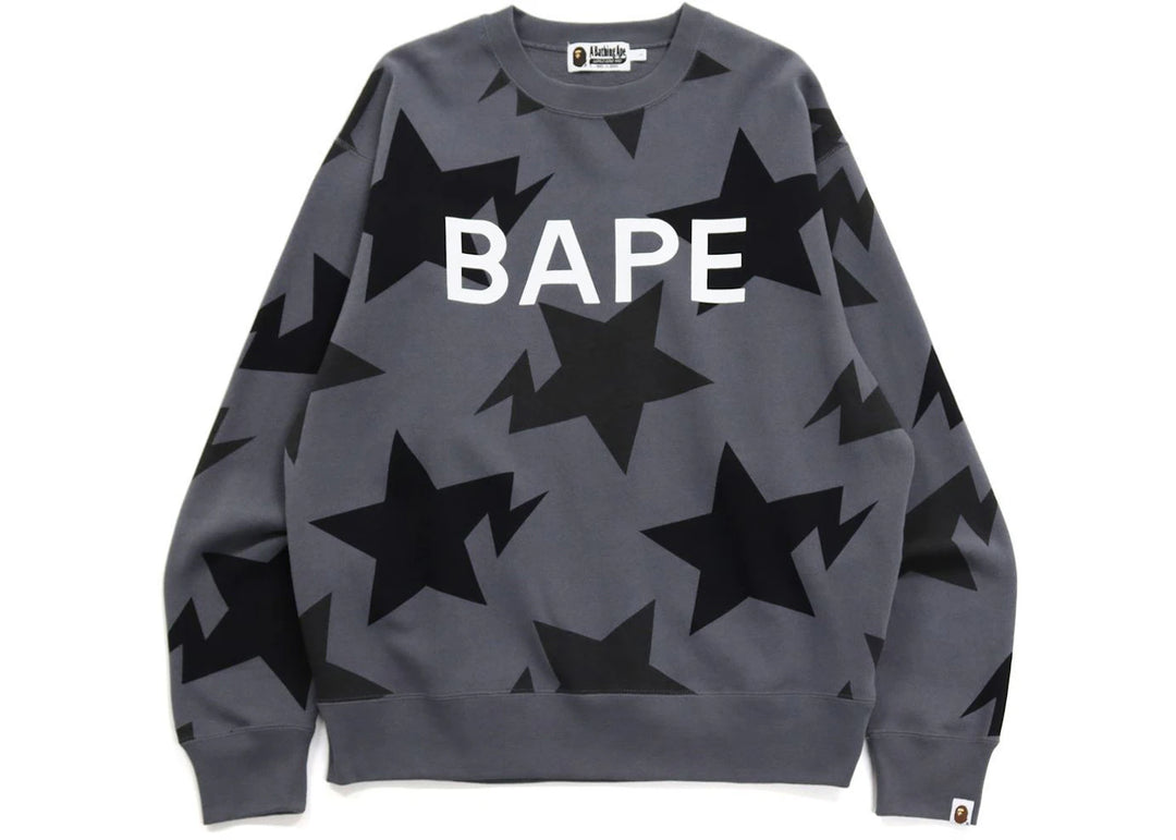 BAPE Sta Pattern Relaxed Fit Crewneck Black