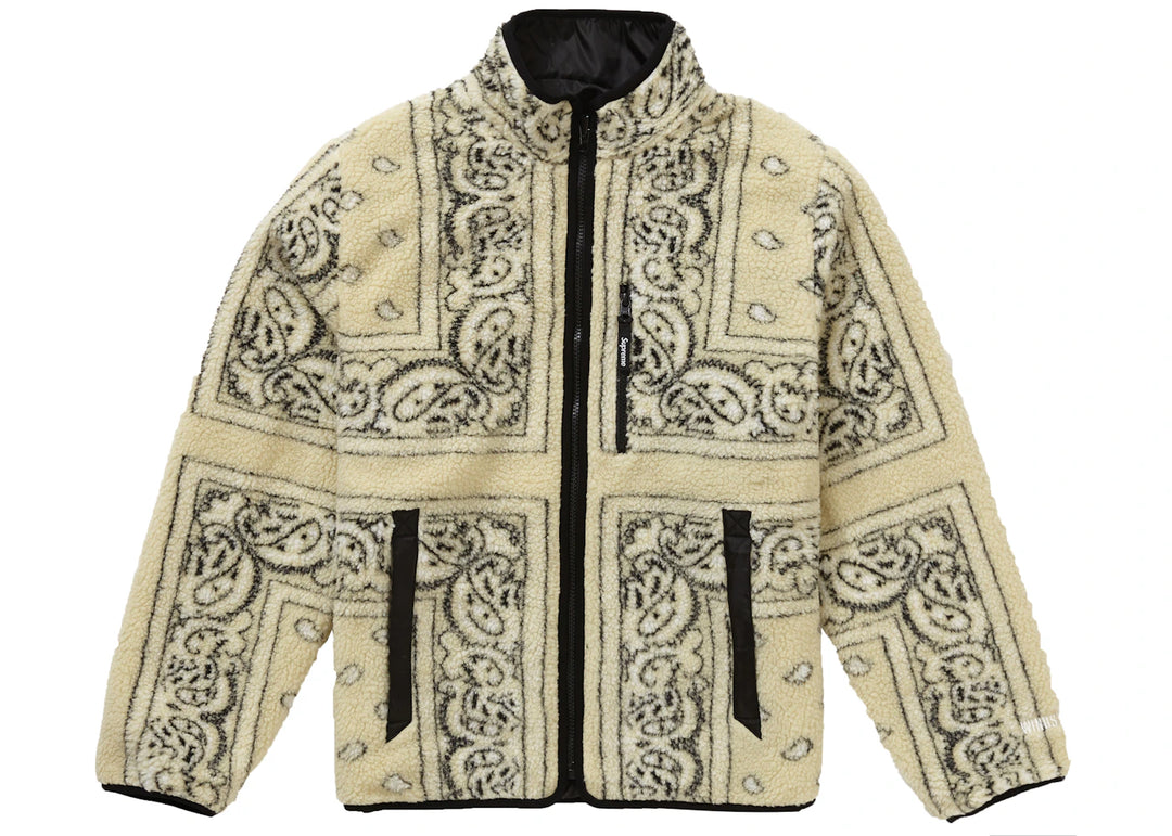 Supreme Reversible Bandana Fleece Jacket Tan