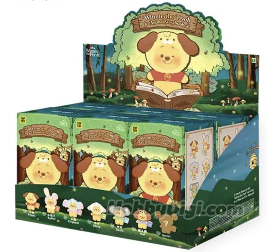 TOP TOY Disney Winnie The Pooh Animal Storybook Series Keychain Plush (Set of 6)
