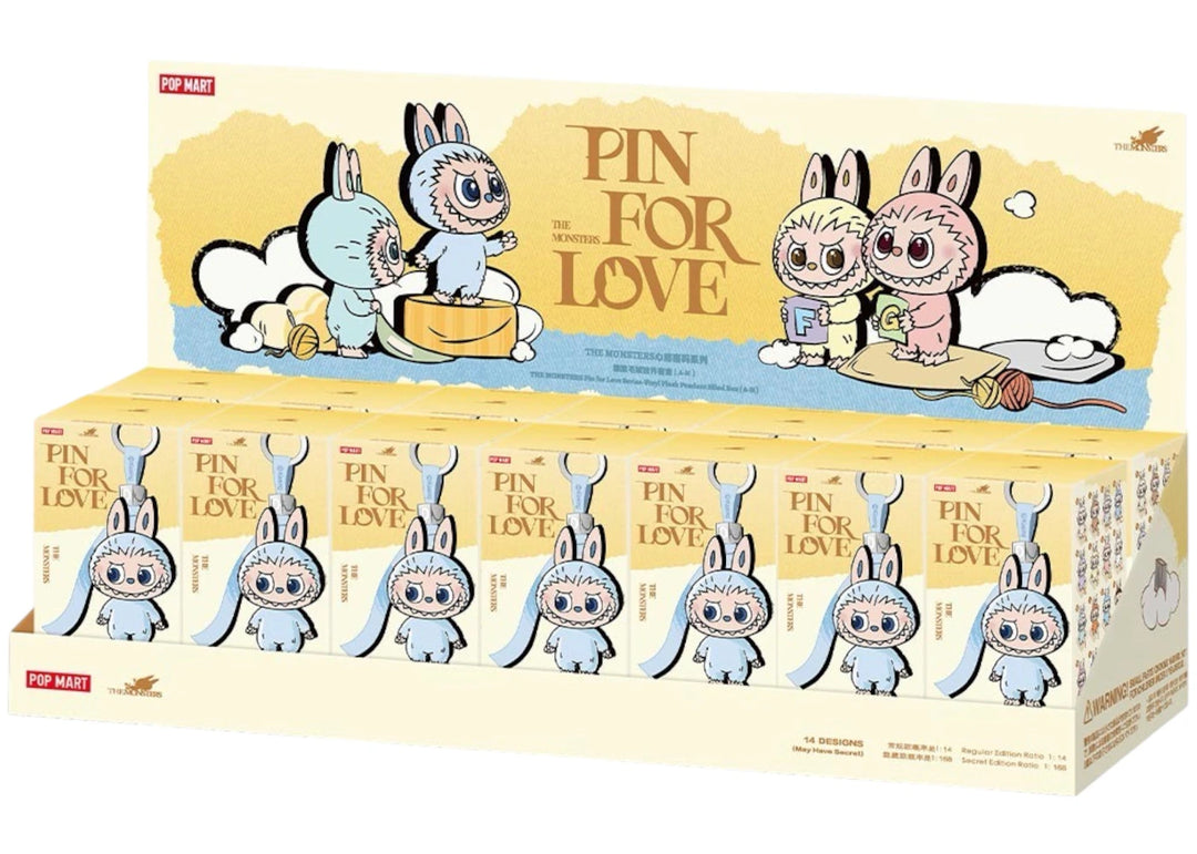Pop Mart Labubu The Monsters Pin for Love Series Plush (A-M) Sealed Case (14 Blind Box)