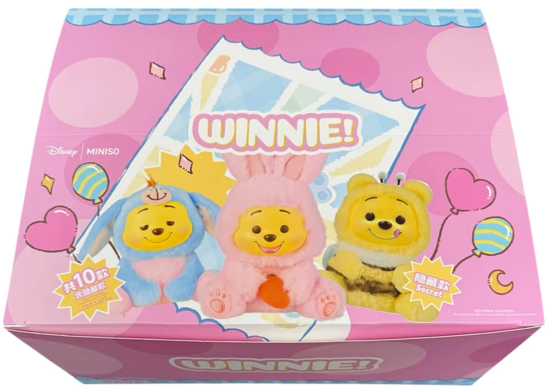 Miniso Disney Winnie the Pooh Naughty Party Series Vinyl Plush Pendant Sealed Case (9 Blind Boxes)