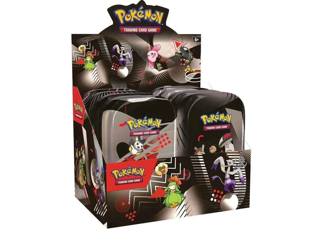 Pokémon Scarlet &amp; Violet Unova White Flare &amp; Black Bolt Mini Tin Display
