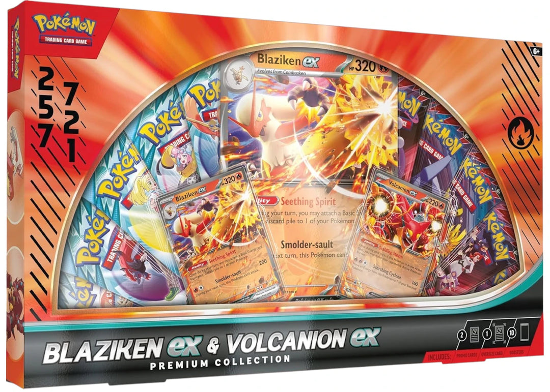 2025 Pokémon Scarlet & Violet Blaziken ex & Volcanion ex Premium Collection Box