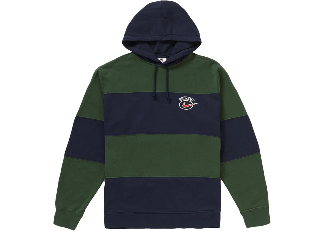 Supreme Nike Stripe Hooded Sweatshirt Navy