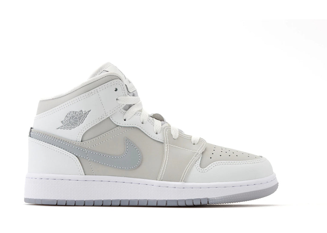 Jordan 1 Mid SE Summit White Metallic Silver (GS)