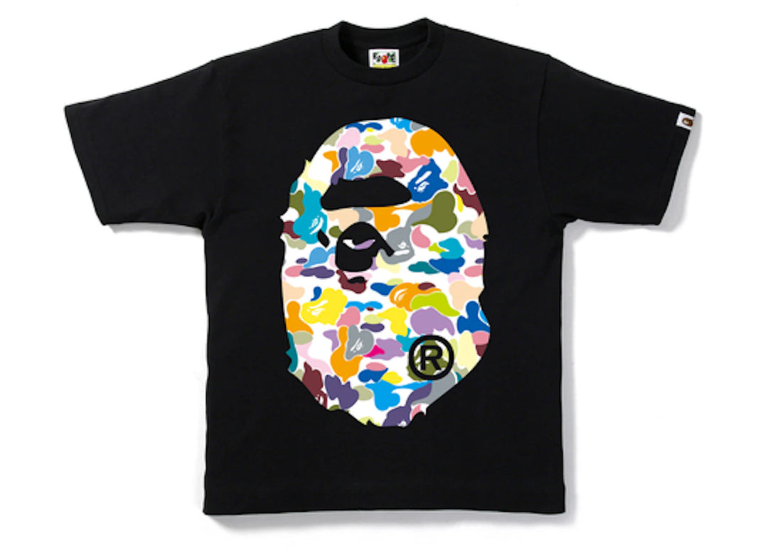 BAPE Multi Camo Big Ape Head Tee Black