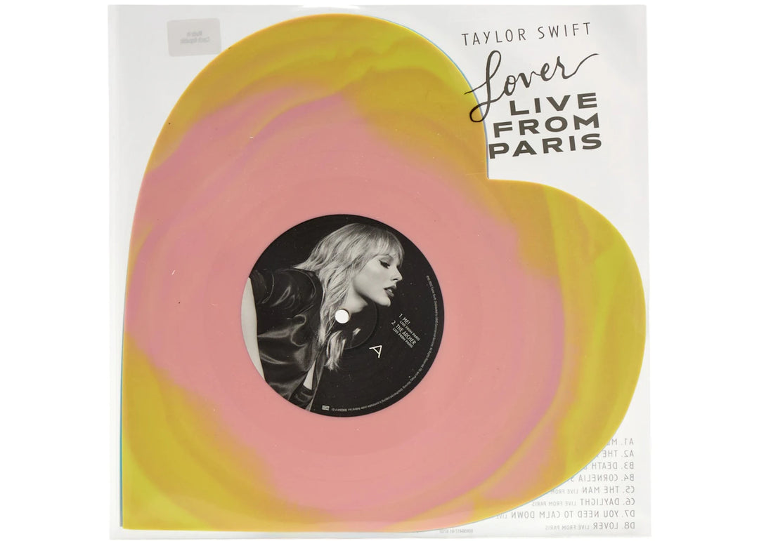 Taylor Swift Lover (Live From Paris) Heart Shaped 2XLP Vinyl (2025) Pink &amp; Blue