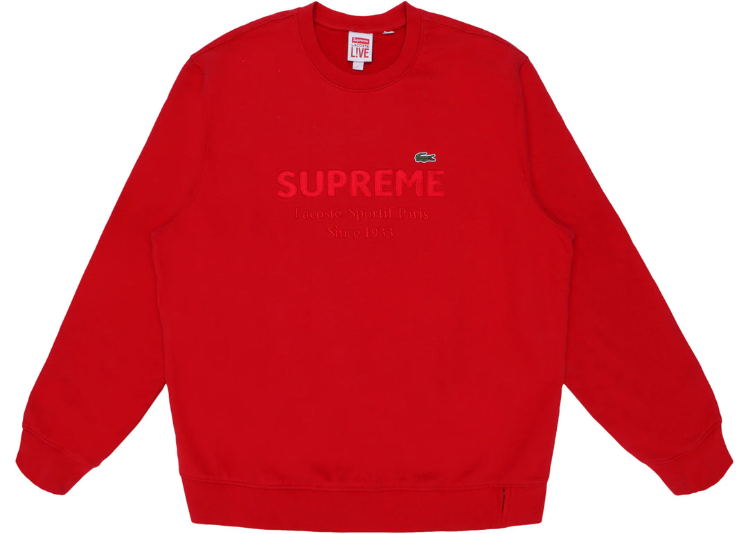 Supreme LACOSTE Crewneck Red