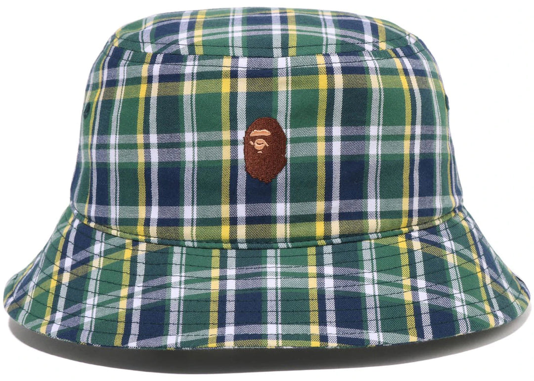 BAPE Mini Bape Check Bucket Hat Green