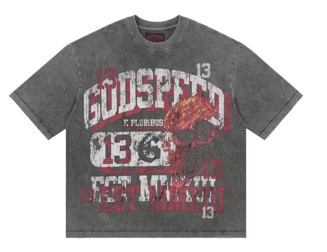 Godspeed Seeing Double T-Shirt Grey Wash