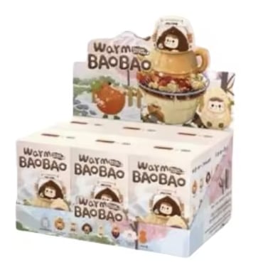 Heyone x BeeWorks Warm Baobao Fireside Tea Party Series Plush Keychain Blind Box (Set of 6)
