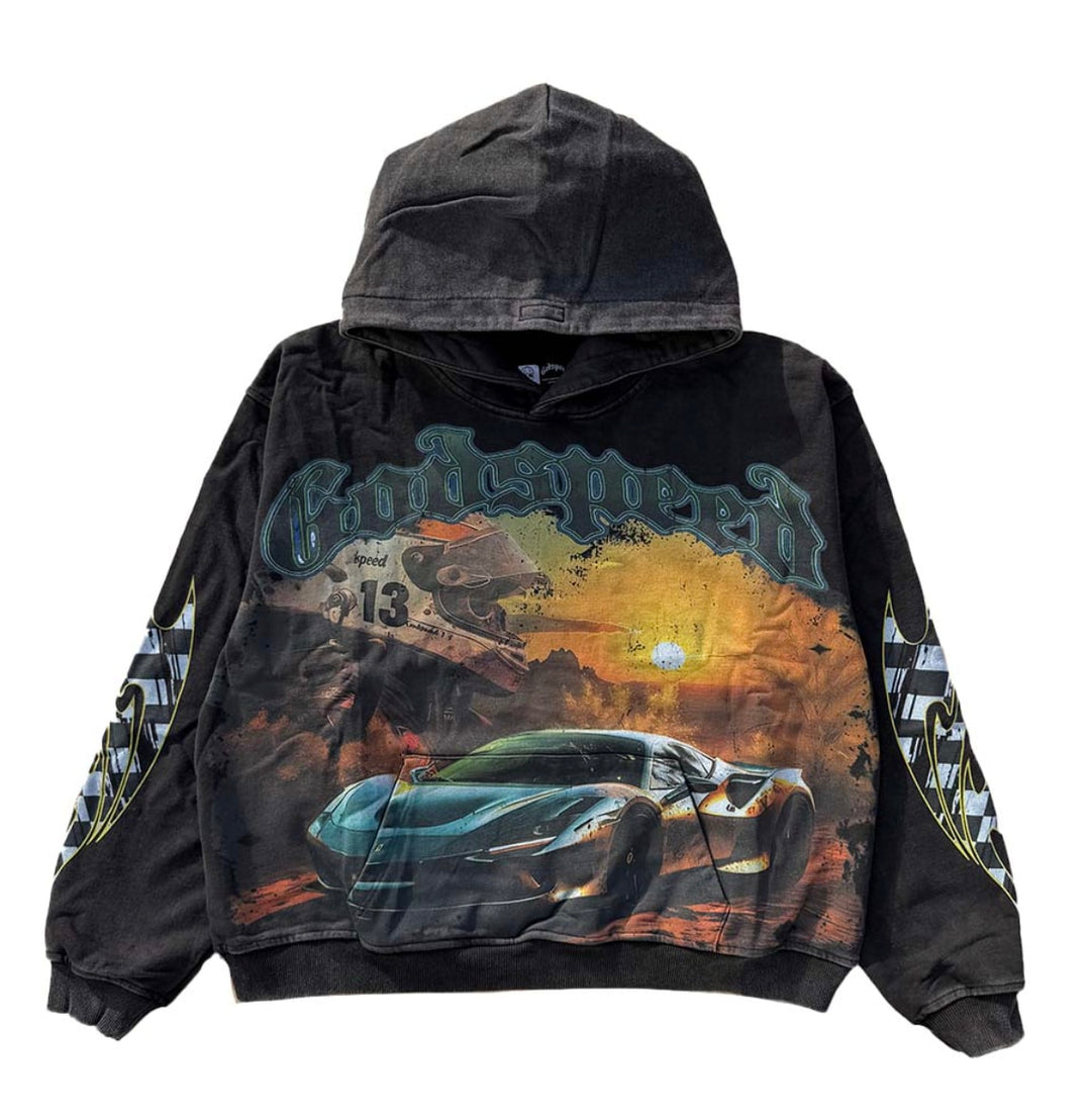 Godspeed Sunset Drift Hoodie Black Wash