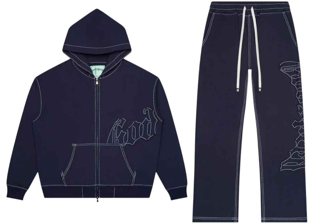 Godspeed OG Logo Stitched Sweatsuit Navy