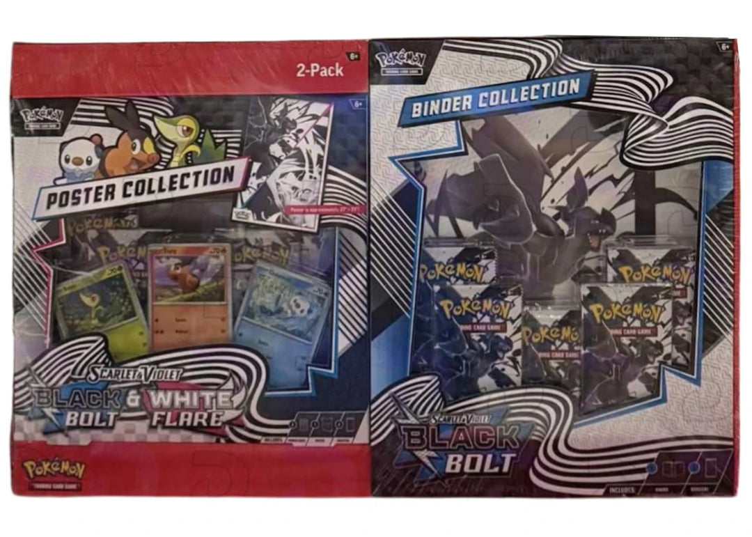 Pokémon Black Bolt &amp; White Flare Poster Collection and Black Bolt Binder Collection Bundle (Sam&