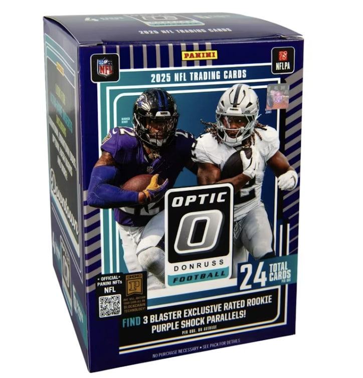2025 Panini Optic Donruss Football NFL (Purple Shock Parallells) Blaster Box