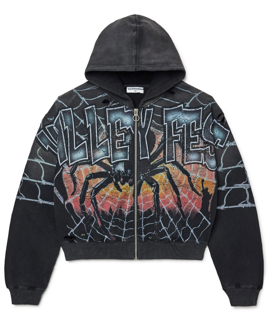 Vale Forever Widow Big Zip Up Hoodie 'Black'