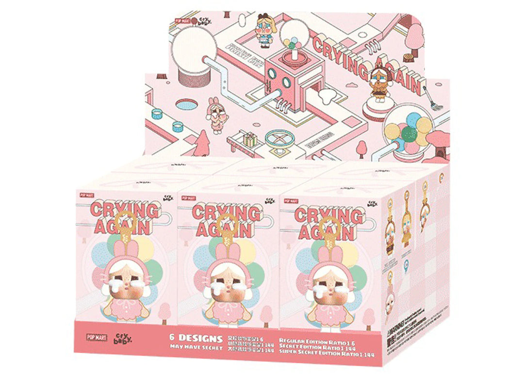 Pop Mart CryBaby Crying Again Series Vinyl Face Plush Sealed Case (6 Blind Box)