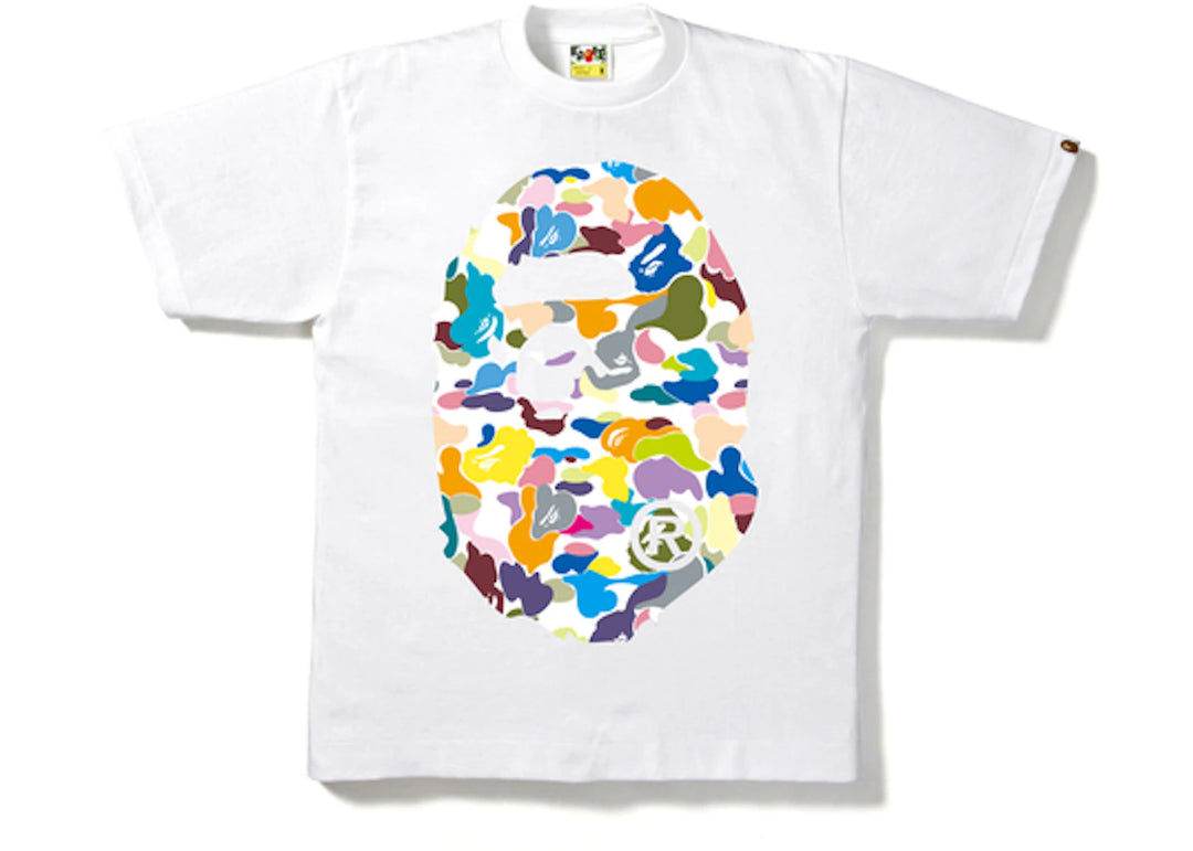 BAPE Multi Camo Big Ape Head Tee White