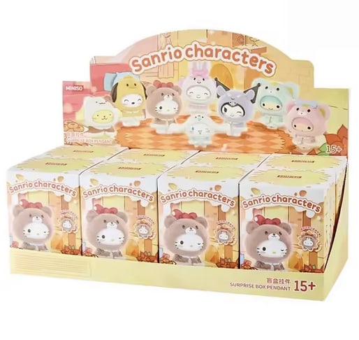Miniso Sanrio Little Cape Flocked Keychain Series (Set of 8)