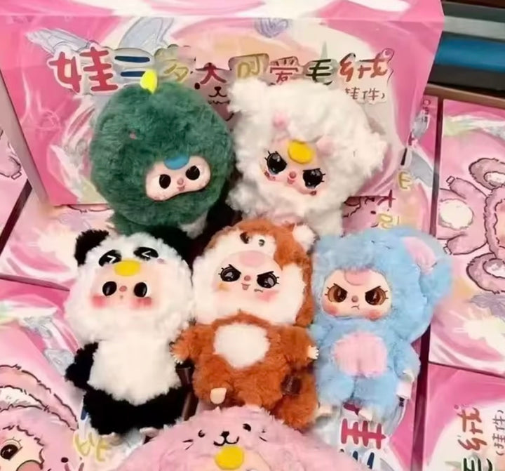 Baby Three Big Cute Plush Pendant Blind Box Sealed (Full Set Of 6)