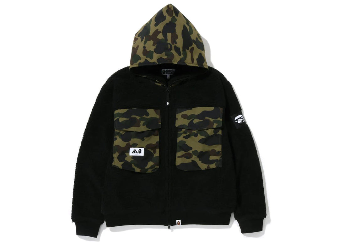 BAPE Big Pocket Relaxed Fit Boa Jacket Black