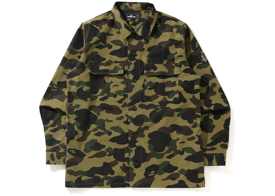BAPE 1st Camo Military Shirt Shirt Green