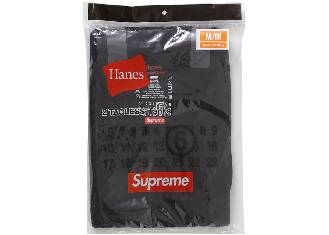Supreme MM6 Maison Margiela Hanes Tagless Tank Top (2 Pack) Black
