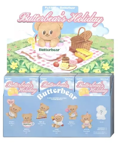 PLZDOT x Butterbear Holiday Series Plush Keychain Blind Box (Set of 6)