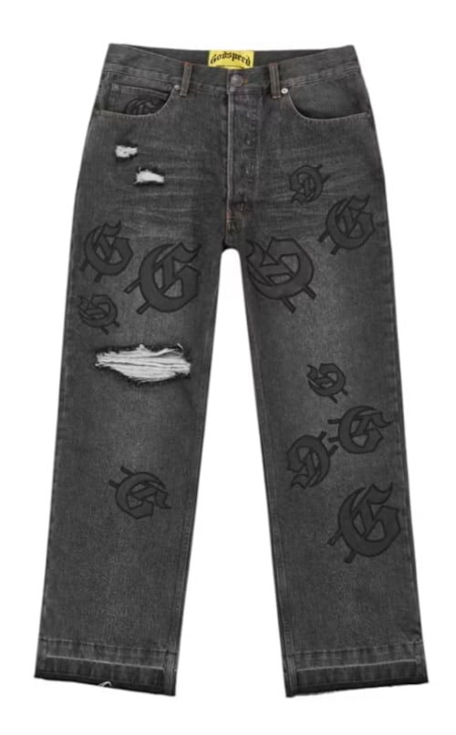 Godspeed Scattered GS Logo Denim Pant Black Wash