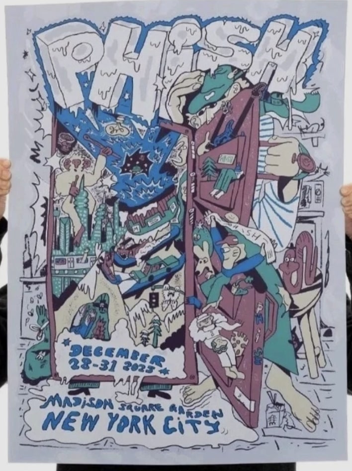 Phish MSG 2025 Reg AP Poster Darren Shaddick NYE 